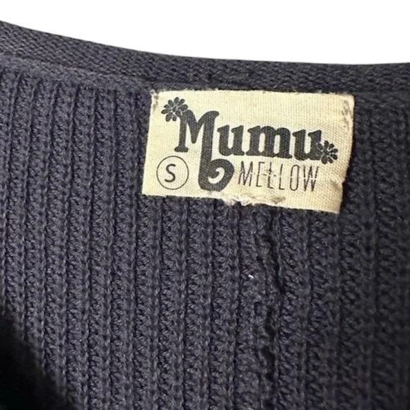Show Me Your Mumu Mellow Overtop Sweater Charcoal Gray Oversized Small Black - Picture 3 of 4